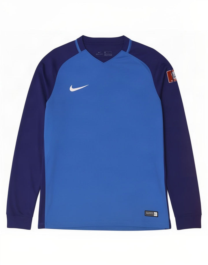 Nike Haut à manches longues Dri Fit Graphic pour homme en polyester color block bleu moyen