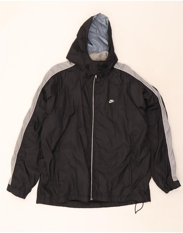 Nike Veste de pluie à capuche pour homme UK 45/47 XL Noir Colorblock Nylon