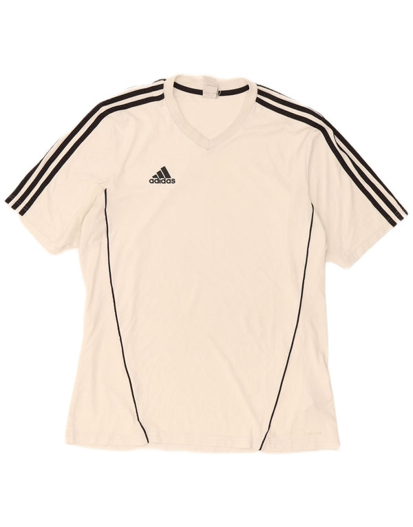 Adidas Hommes Climalite T-Shirt Haut Grand Blanc Polyester