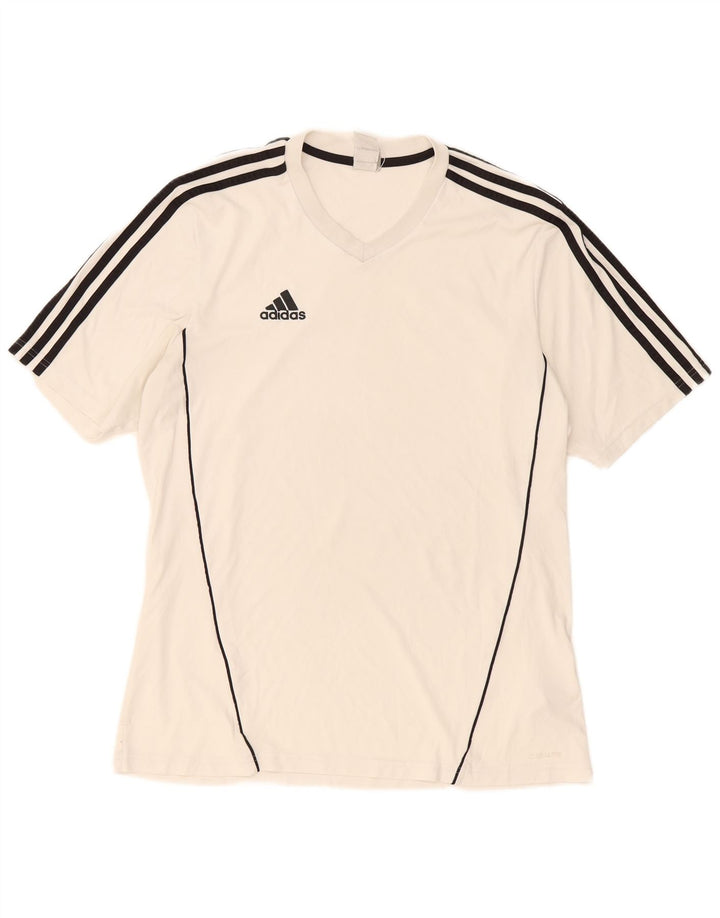 Adidas Hommes Climalite T-Shirt Haut Grand Blanc Polyester