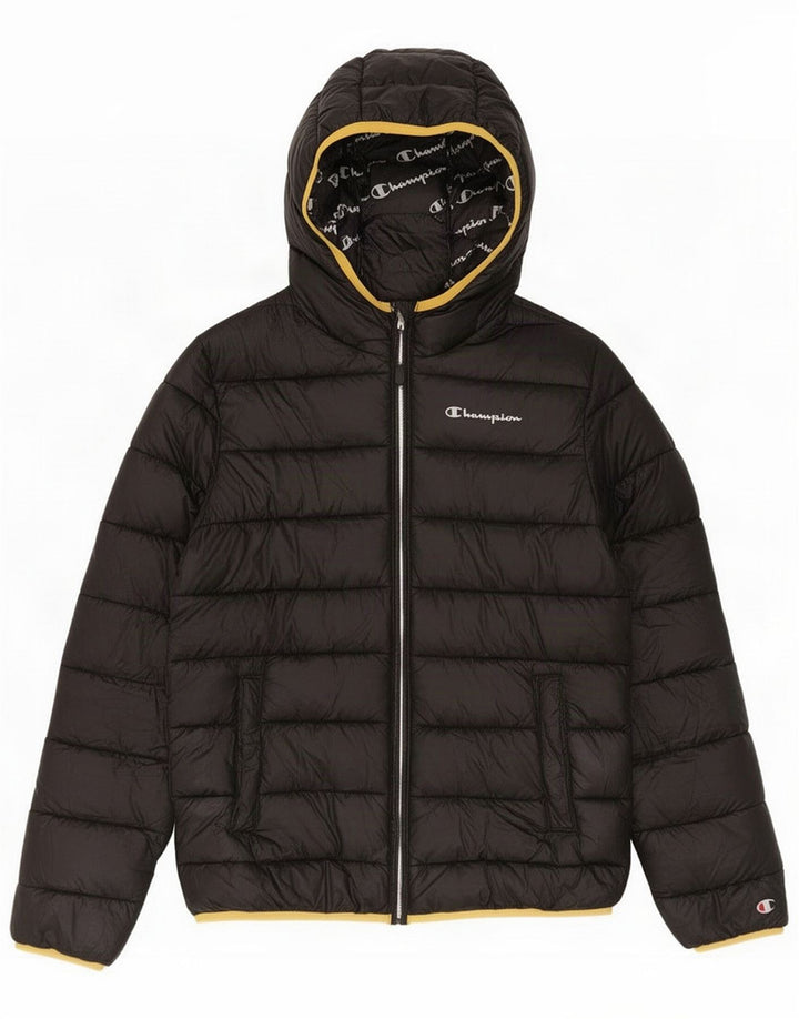 Veste matelassée à capuche Champion Boys 11-12 ans Grand Noir Polyester