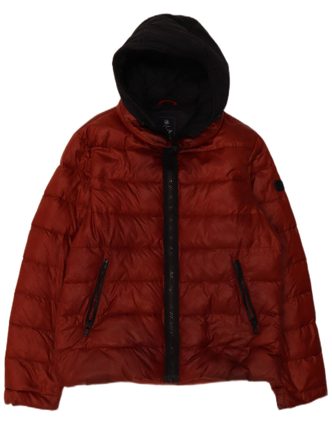 Fay Veste matelassée à capuche pour homme UK 44 2XL Rouge Colorblock Polyamide