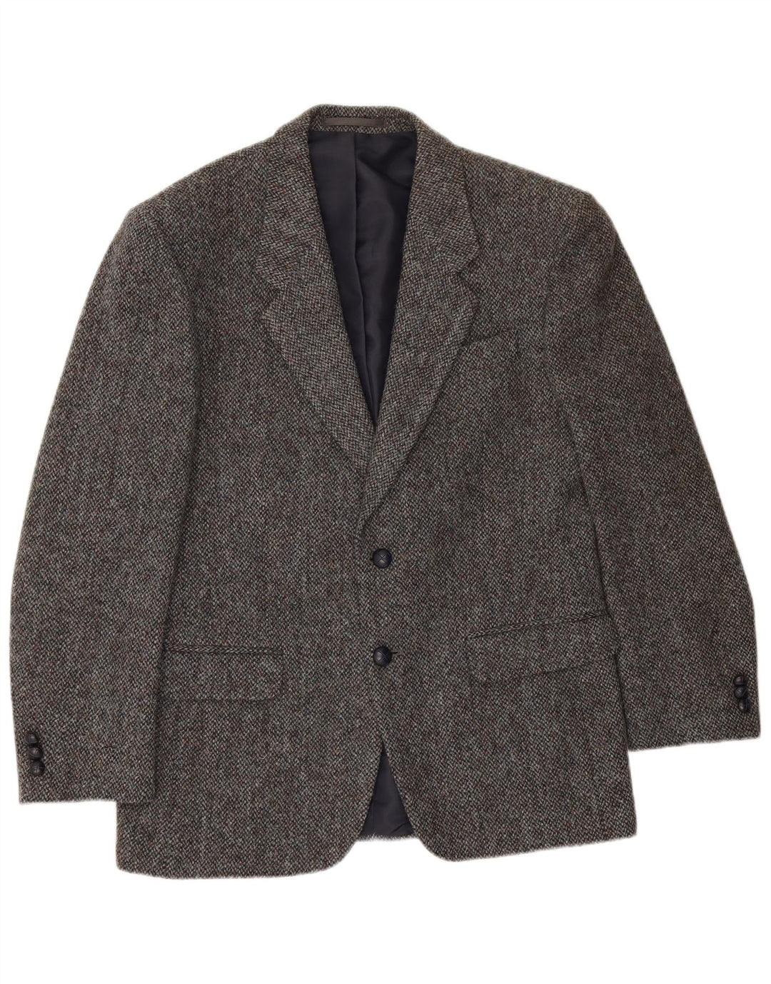 Bhs Hommes Harris Tweed Blazer Veste UK 38 Gris Moyen Moucheté Laine Nouvelle
