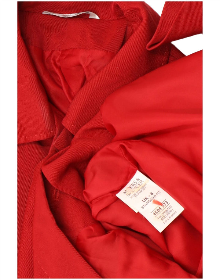 Marks & Spencer Manteau Femme UK 8 Petit Rouge Polyester