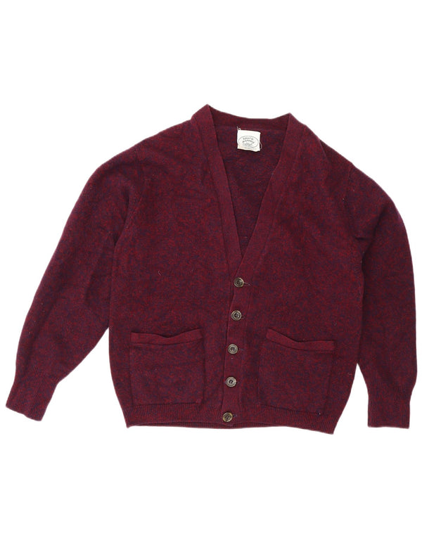 Laura Ashley Cardigan pour homme en laine mouchetée bordeaux