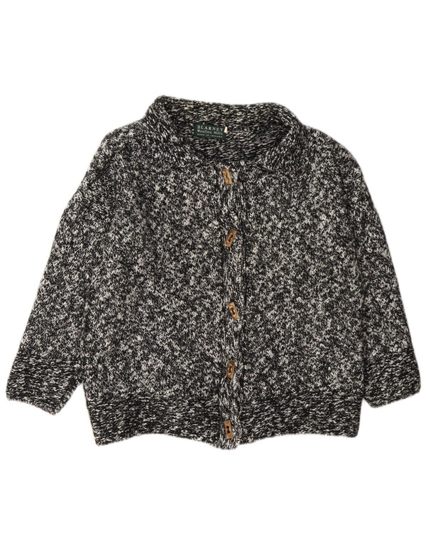 Blarney Womens Cardigan Sweater UK 14 Grande laine mouchetée noire