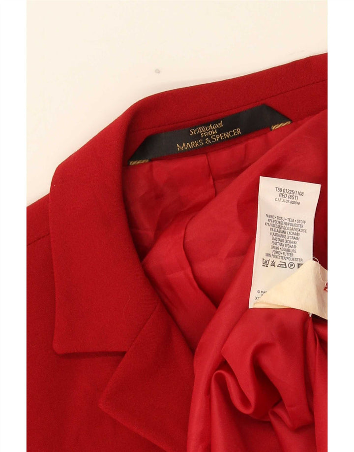 Marks & Spencer Veste blazer longue St. Michael pour femme UK 8 Small Rouge