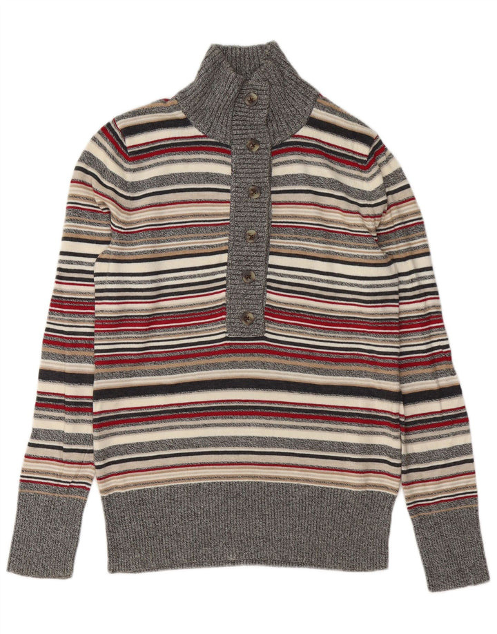 Eddie Bauer Pull à col boutonné pour femme UK 14 Medium Multicolore