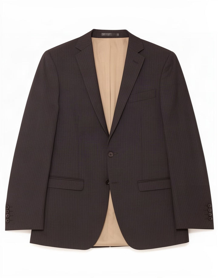 Marks & Spencer Veste blazer à 2 boutons pour homme UK 38 Gris moyen à fines rayures