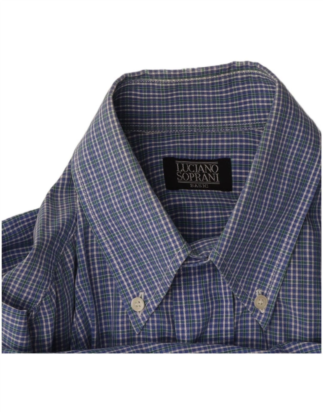 LUCIANO SOPRANI Chemise Homme Grand Carreau Bleu