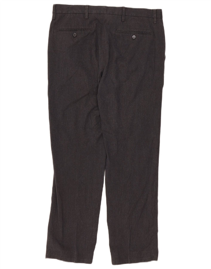 Marks & Spencer Pantalon de costume droit sur mesure pour homme W34 L29 Gris Polyester