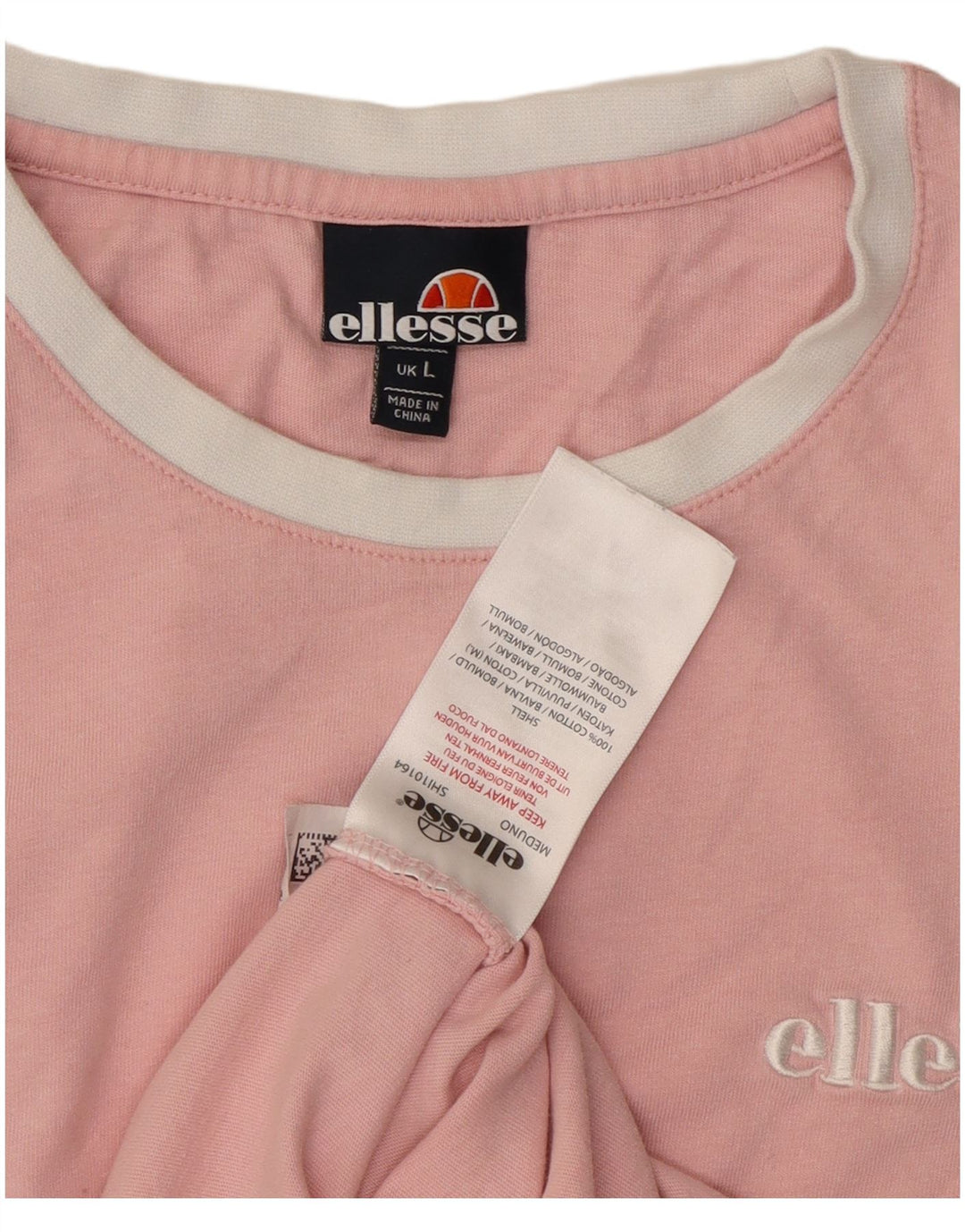 Ellesse Homme T-Shirt Top Large Rose Colourblock Coton
