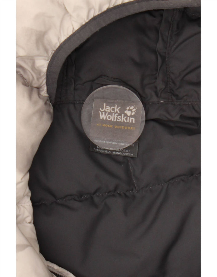 Jack Wolfskin Veste matelassée à capuche pour femme UK 18 XL Gris Tie Dye Polyester