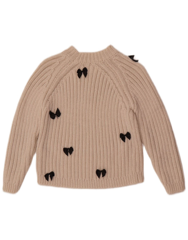 Zara Pull Col Roulé Fille 9-10 Ans Acrylique Beige