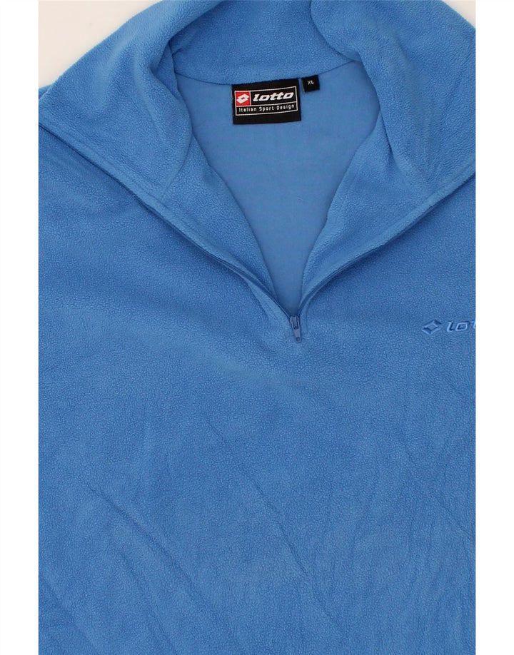 LOTTO Mens Zip Neck Fleece Jumper XL Blue Vintage Lotto and Second-Hand Lotto from Messina Hembry 