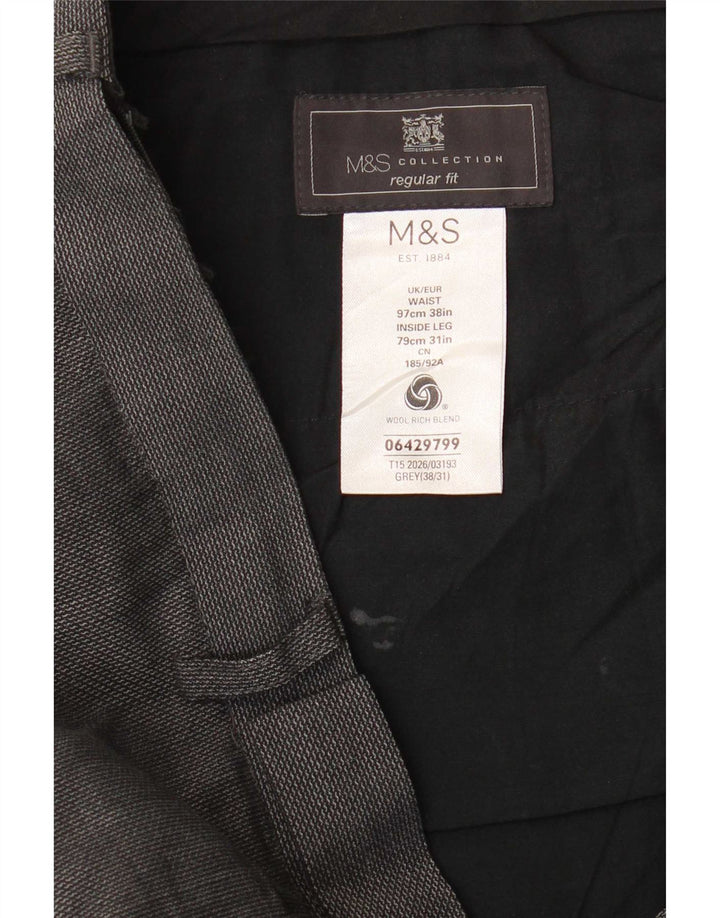 Marks & Spencer Pantalon de costume coupe classique pour homme W38 L31 Gris laine