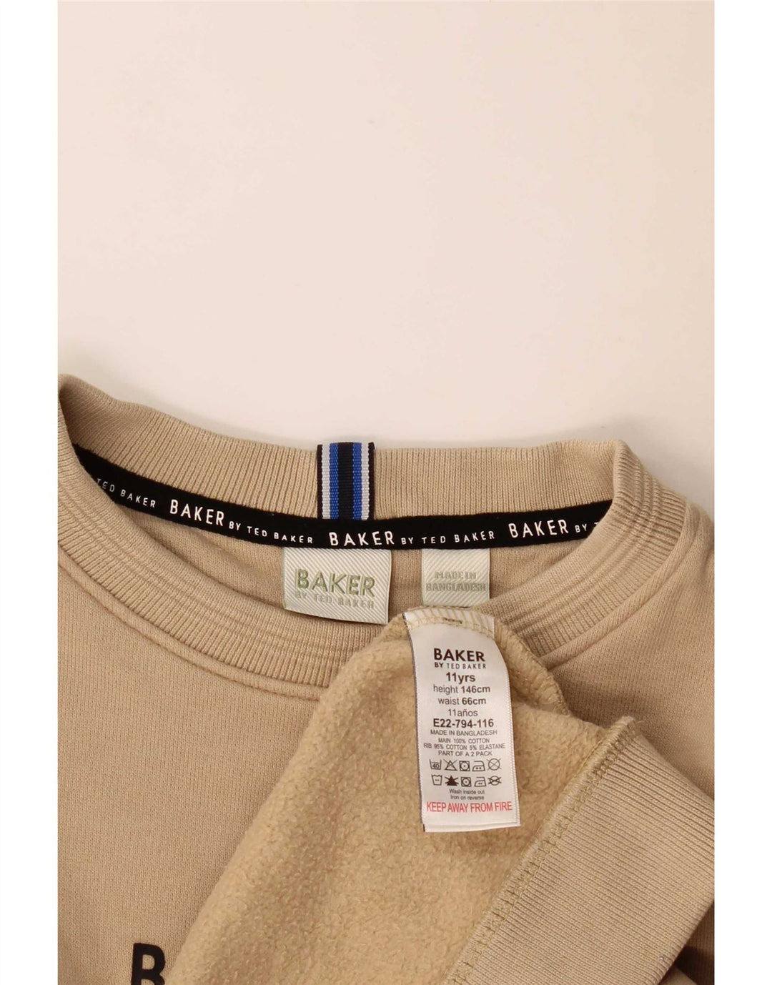 Ted Baker Sweat-Shirt Graphique Garçon 10-11 Ans Beige Coton