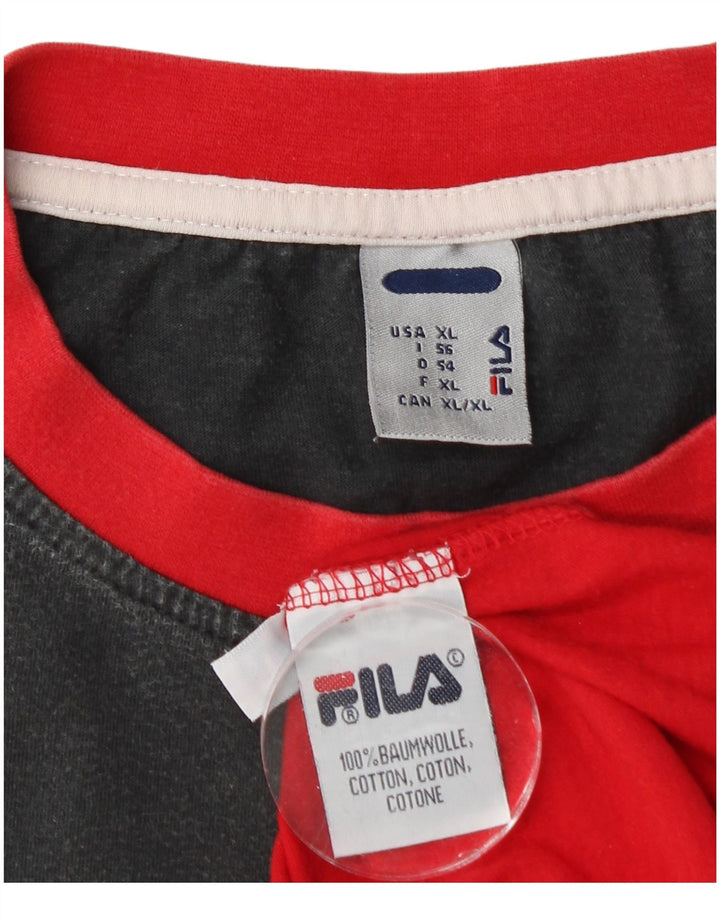 FILA Débardeur XL Homme Rouge Colourblock Cotton Sports