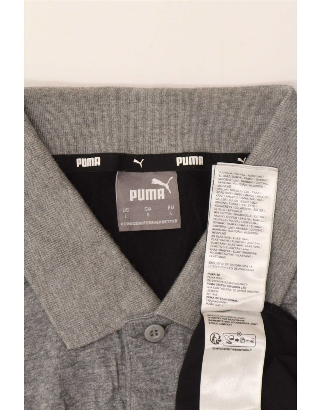 Puma Polo Homme Large Gris Colorblock Cotton