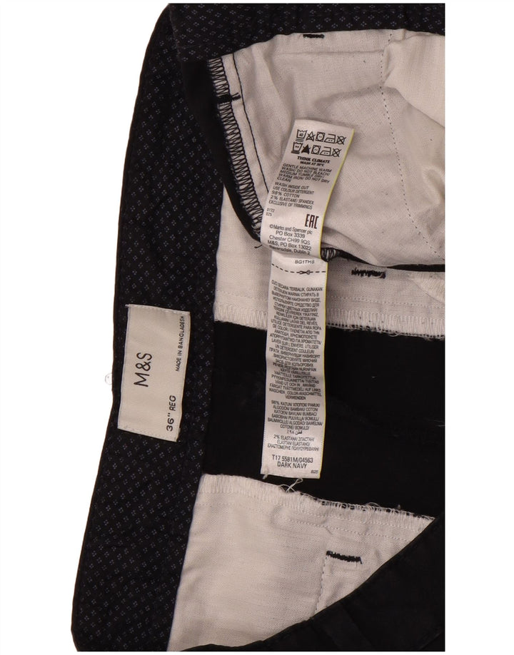Marks & Spencer Short Chino Homme W36 Large Bleu Marine Coton