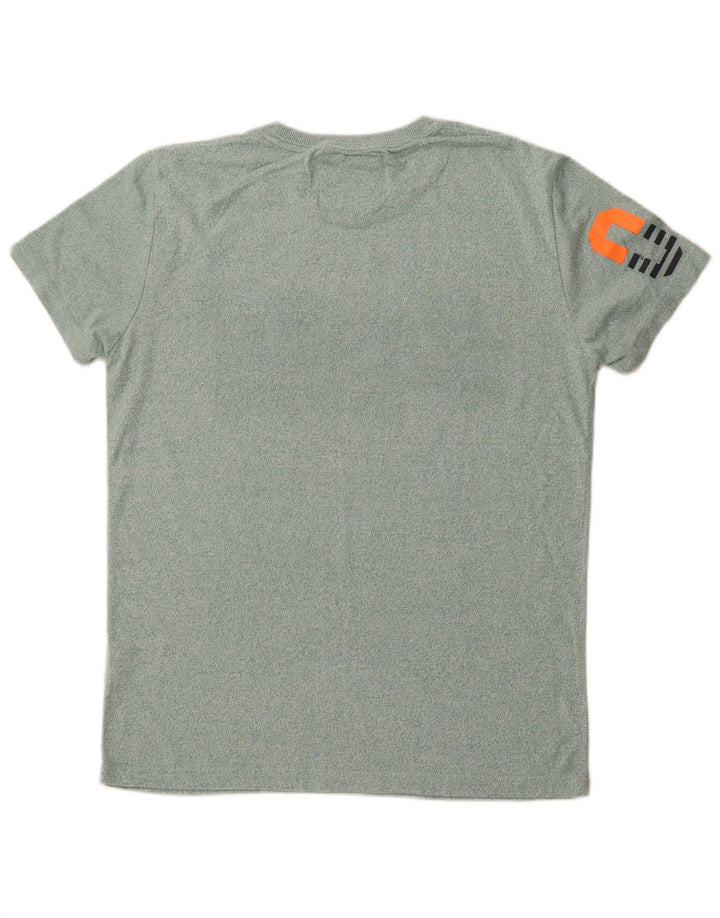 SUPERDRY T-Shirt Graphique Homme Vert Moyen Moucheté Coton