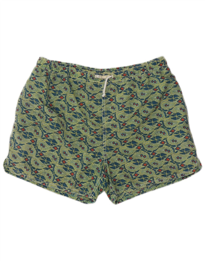 SANTO STEFANO Short de Bain Homme Vert Moyen Géométrique Polyamide