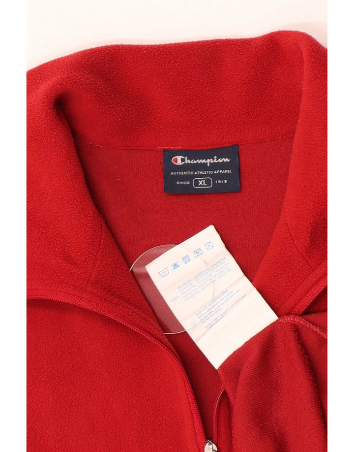 Champion Pull polaire à col zippé pour homme XL Rouge Polyester