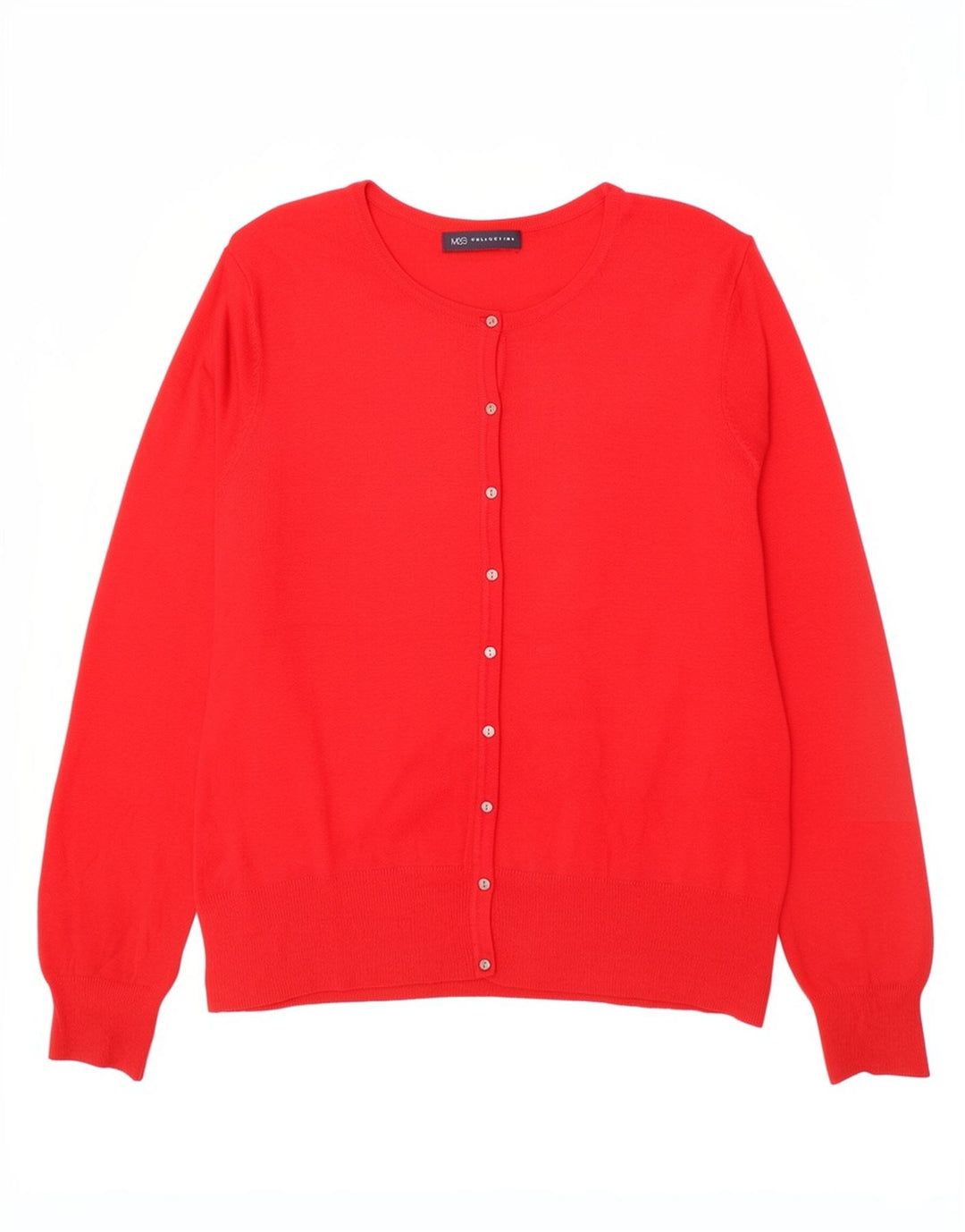Marks & Spencer Pull Cardigan pour Femme UK 14 Rouge Moyen