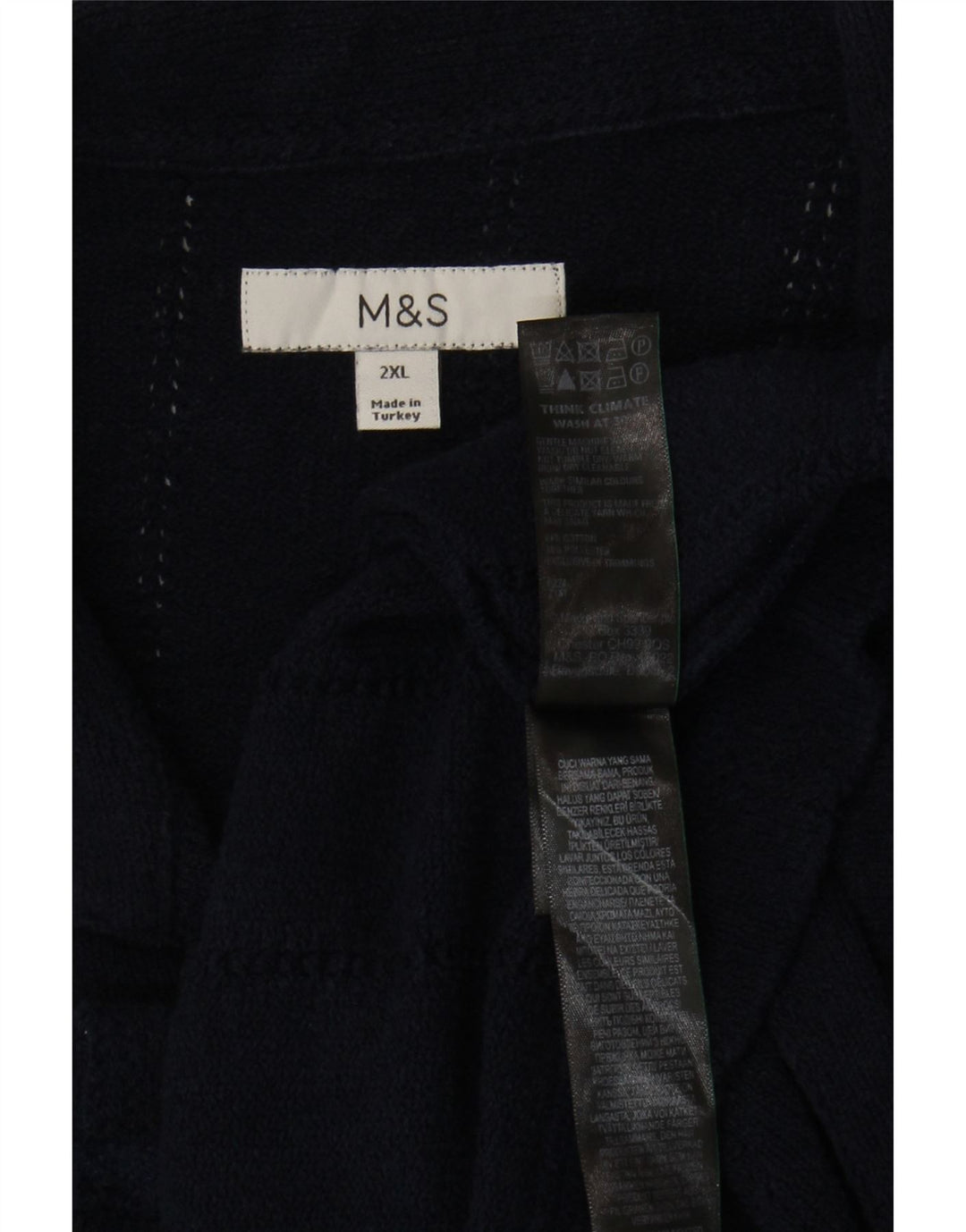 Marks & Spencer Chemise à manches courtes pour homme 2XL Bleu marine Coton
