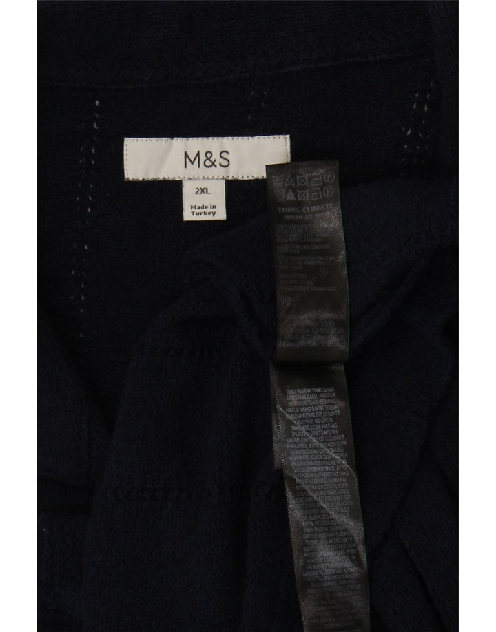 Marks & Spencer Chemise à manches courtes pour homme 2XL Bleu marine Coton