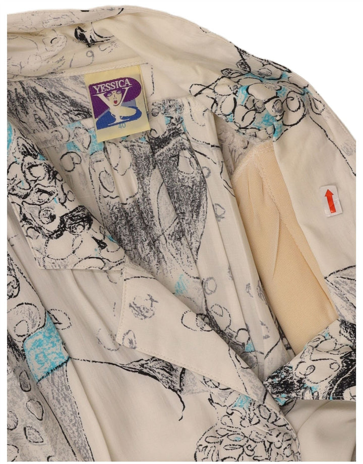 YESSICA Robe trapèze surdimensionnée à motif abstrait pour femme EU 40 Blanc moyen