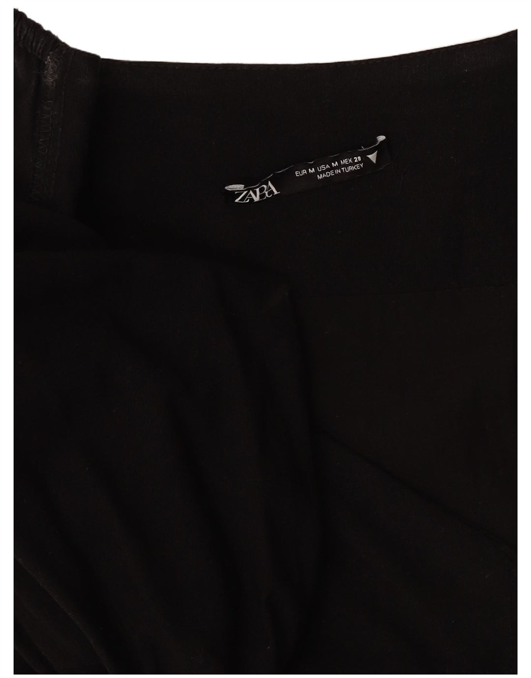 Zara Robe trapèze à manches 3/4 pour femme UK 12 Noir moyen