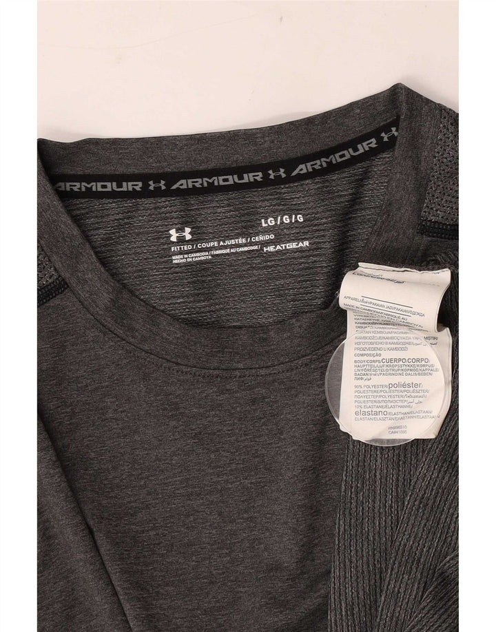 Under Armour T-Shirt Heat Gear Homme Gris Large Polyester