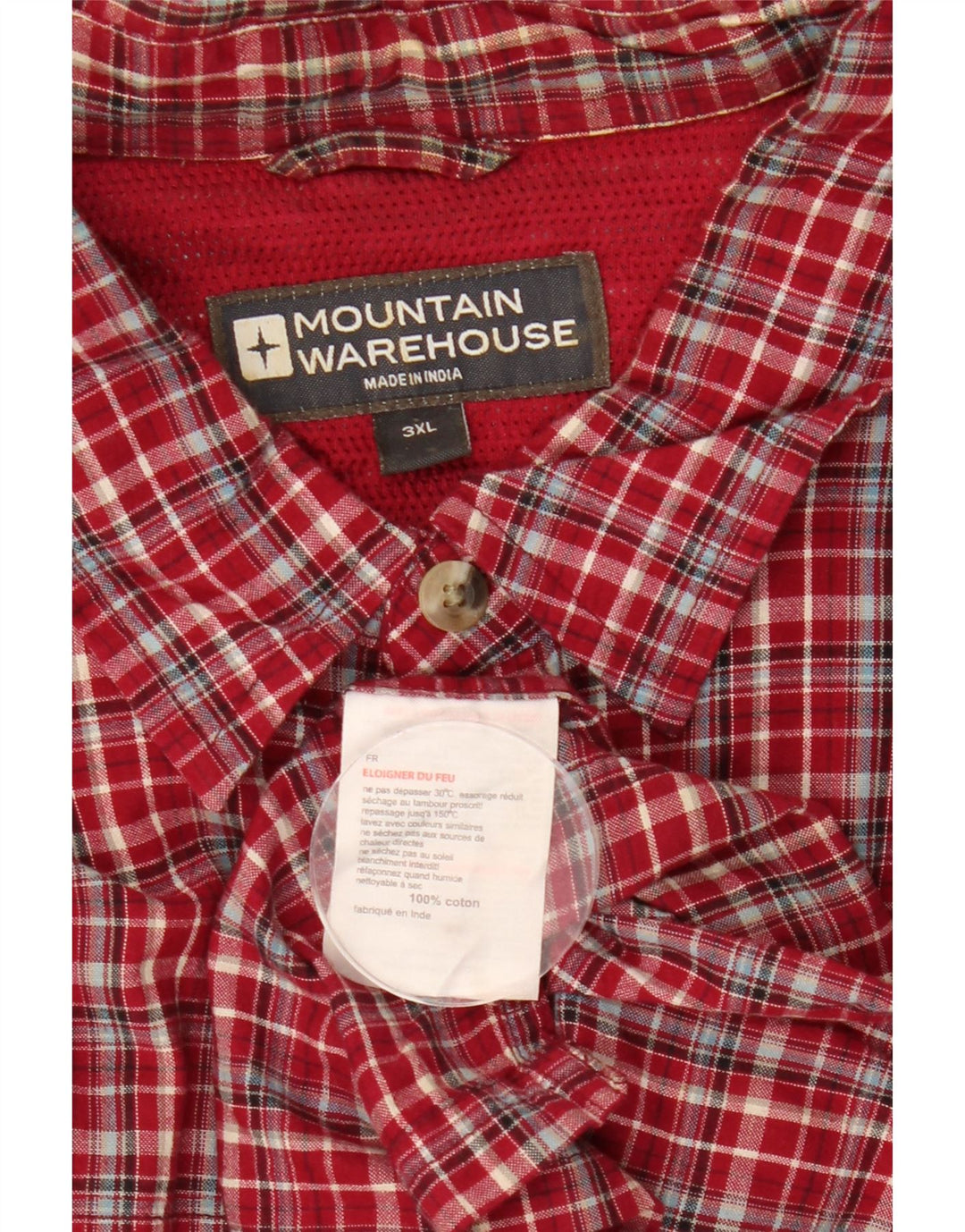 MOUNTAIN WAREHOUSE Chemise à Manches Courtes pour Hommes 3XL Coton à Carreaux Rouge