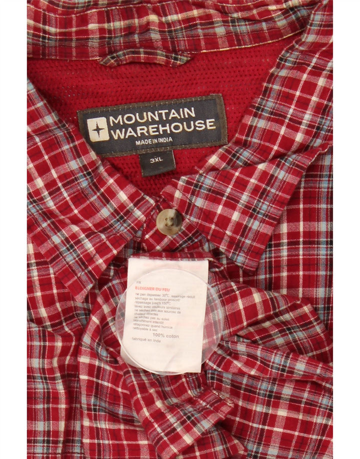 MOUNTAIN WAREHOUSE Chemise à Manches Courtes pour Hommes 3XL Coton à Carreaux Rouge