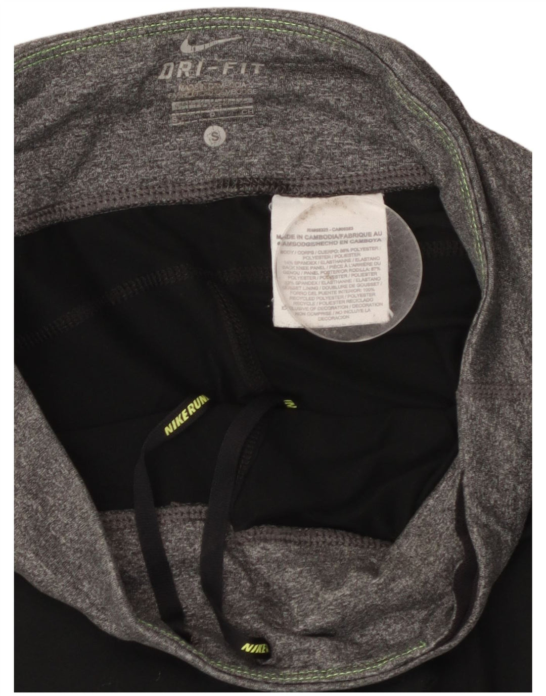 NIKE Legging Capri Dri Fit pour femme UK 10 Petit Noir Colorblock