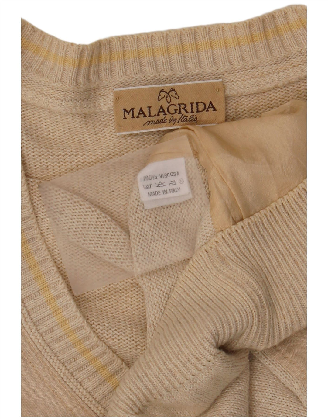 Malagrida Cardigan Homme Pull Large Beige Viscose
