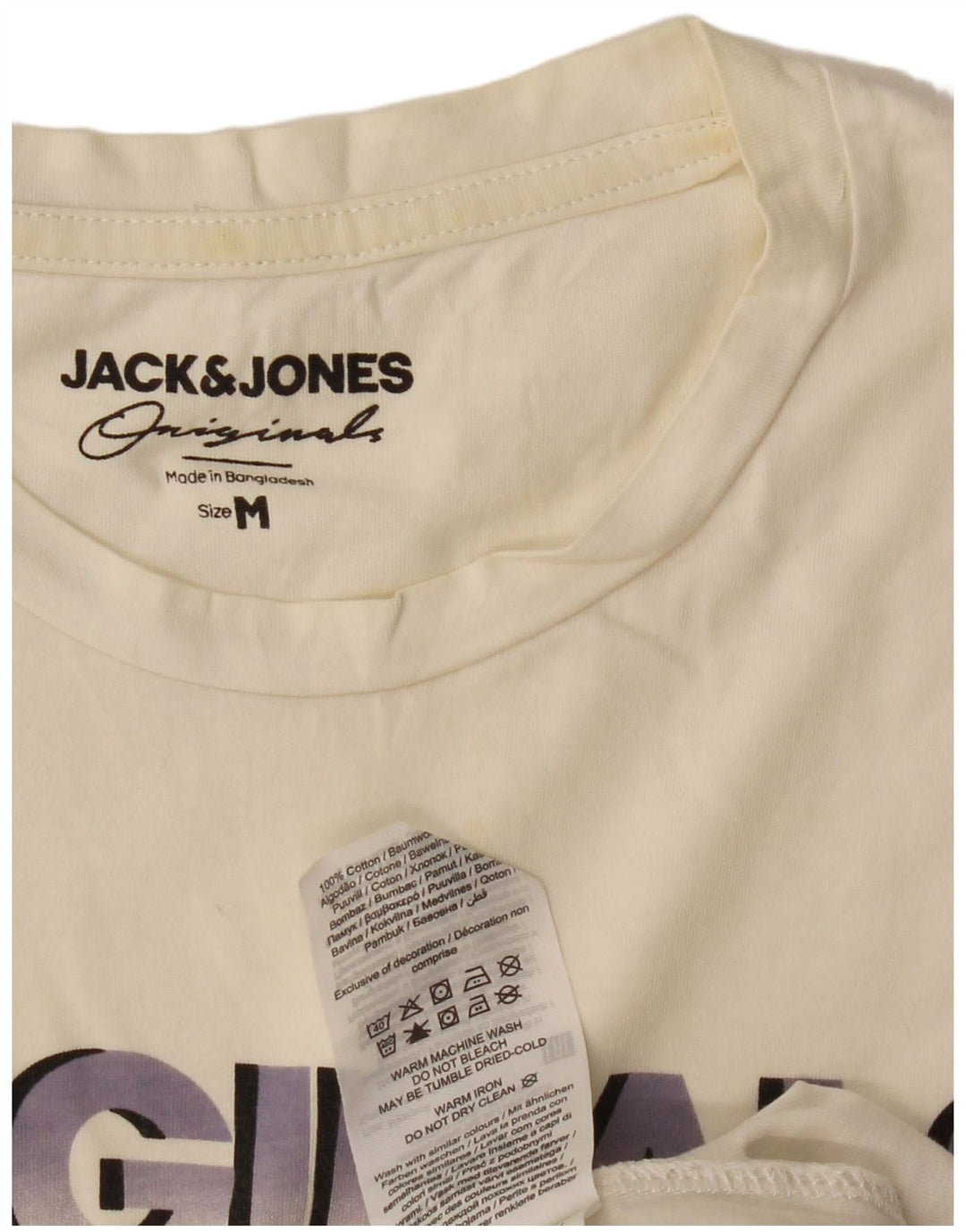 JACK & JONES T-Shirt Originals Homme Blanc Moyen Coton