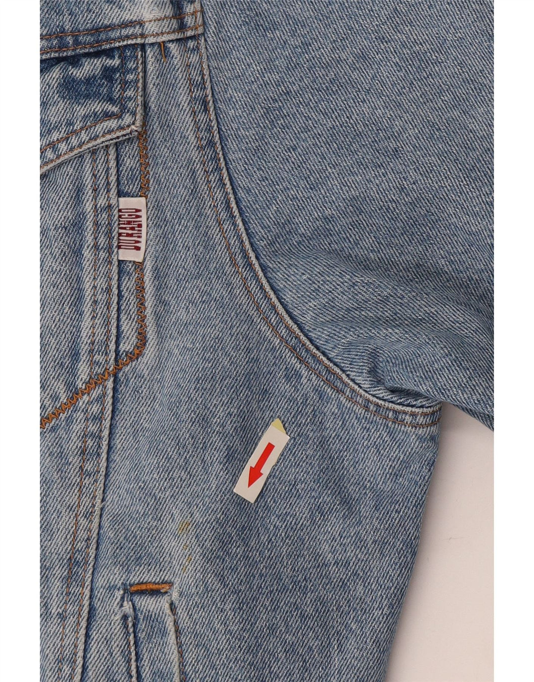 DURANGO Veste en jean à capuche pour homme UK 40 Large Bleu Colorblock Coton