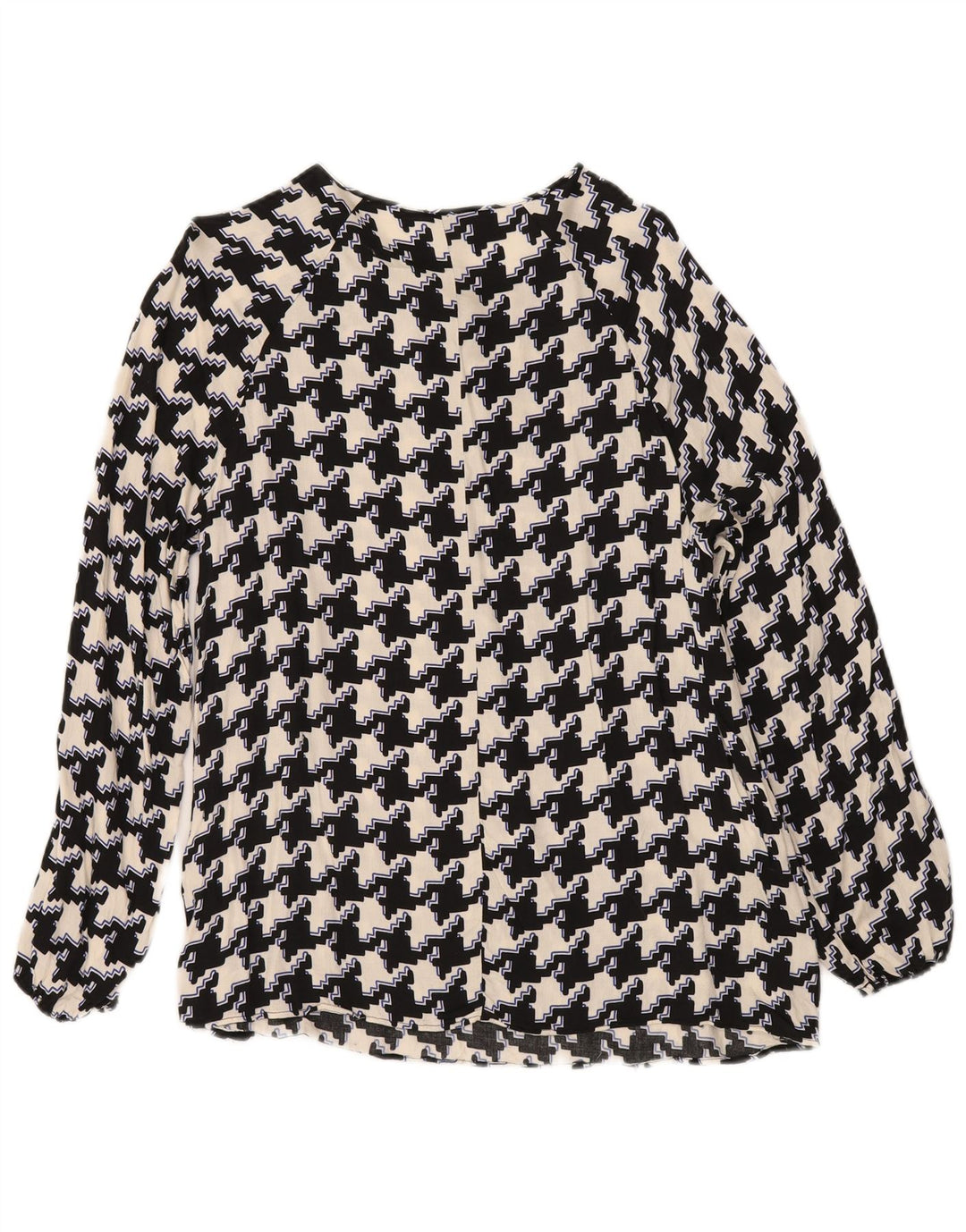 Fiorella Rubino Chemisier pour femme en viscose pied-de-poule noir moyen UK 44