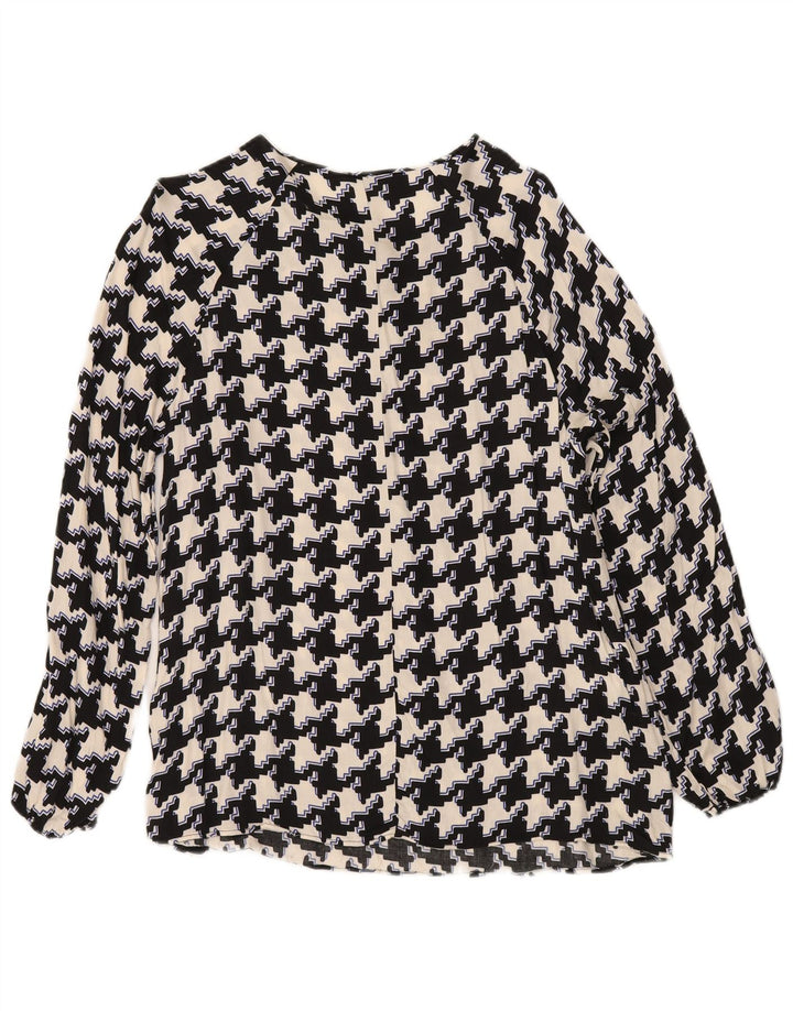 Fiorella Rubino Chemisier pour femme en viscose pied-de-poule noir moyen UK 44