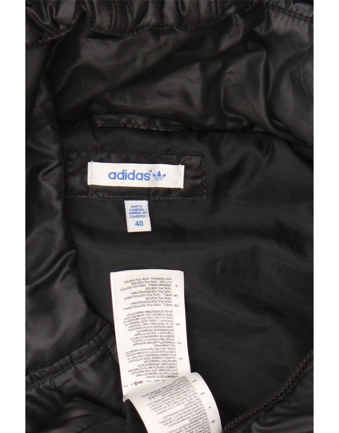 ADIDAS Gilet rembourré à capuche pour femme IT 40 Small Noir Polyester