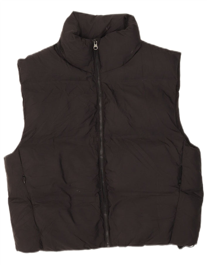 ZARA Femme Crop Oversize Gilet Rembourré UK 6 XS Noir Polyester