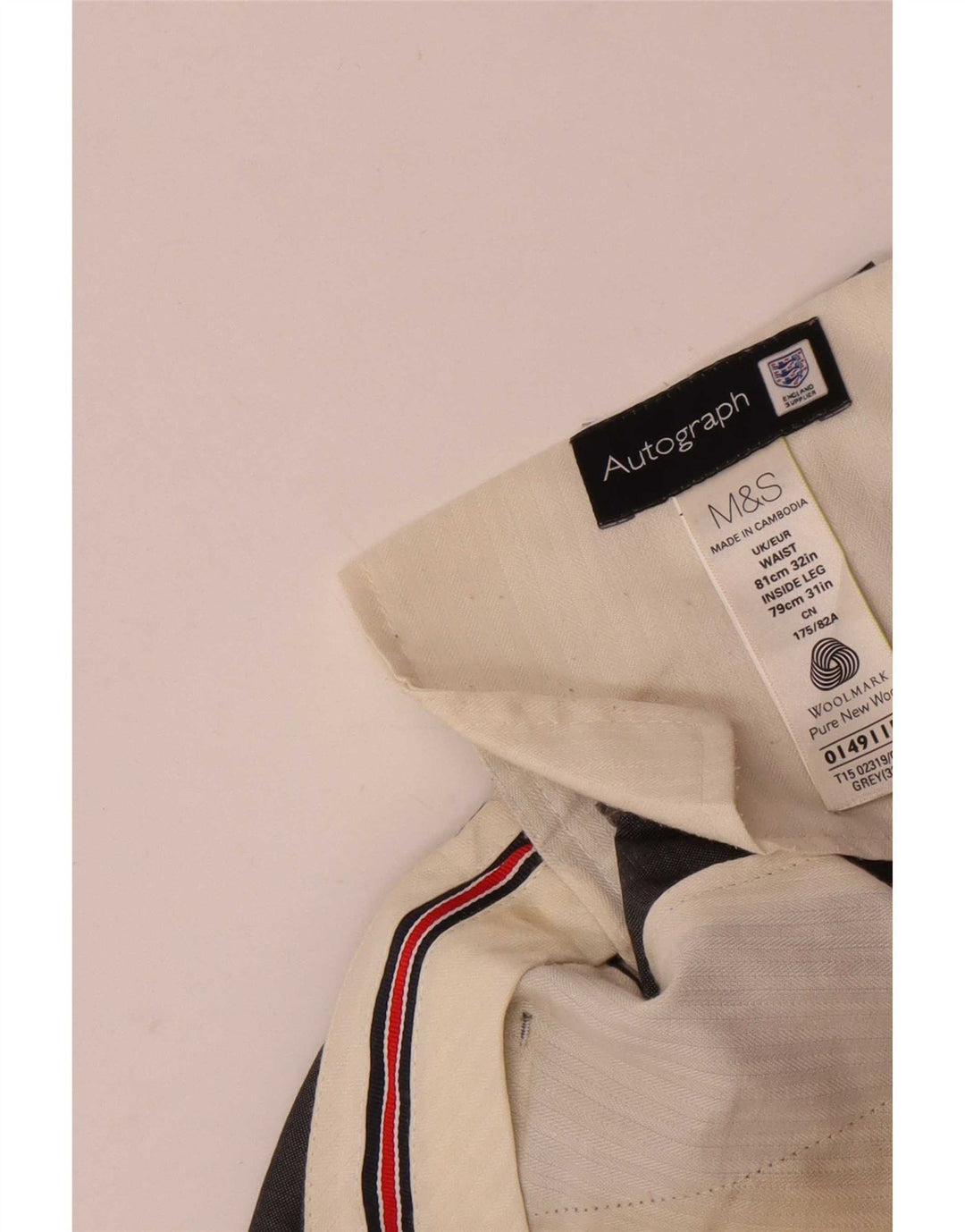 Marks & Spencer Pantalon de costume droit autographe pour homme W32 L31 Gris laine