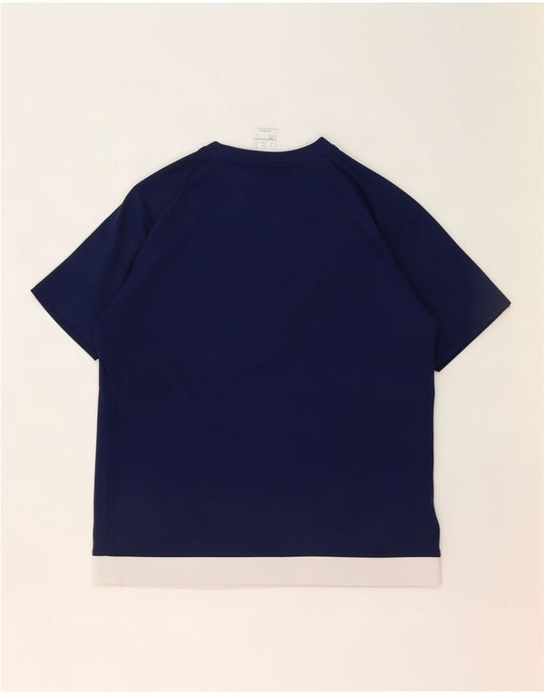 Adidas Garçon Climalite T-Shirt Top 13-14 ans Bleu Marine Colourblock