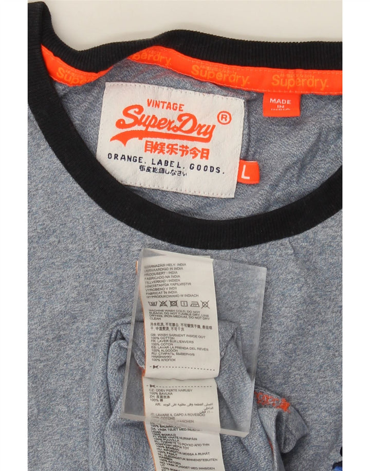 Superdry T-Shirt Homme Haut Large Bleu Coton