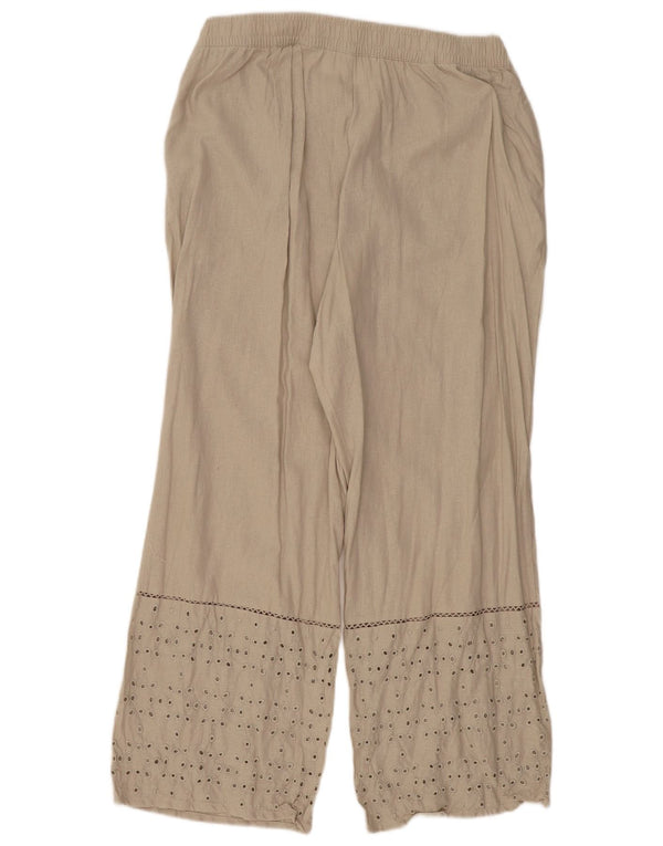 Zara Pantalon décontracté coupe ample pour femme XL W36 L28 Lin beige