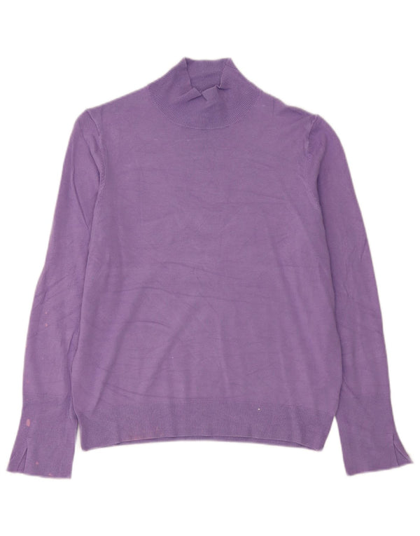 Zara Pull col roulé pour femme UK 14 Large Violet Viscose