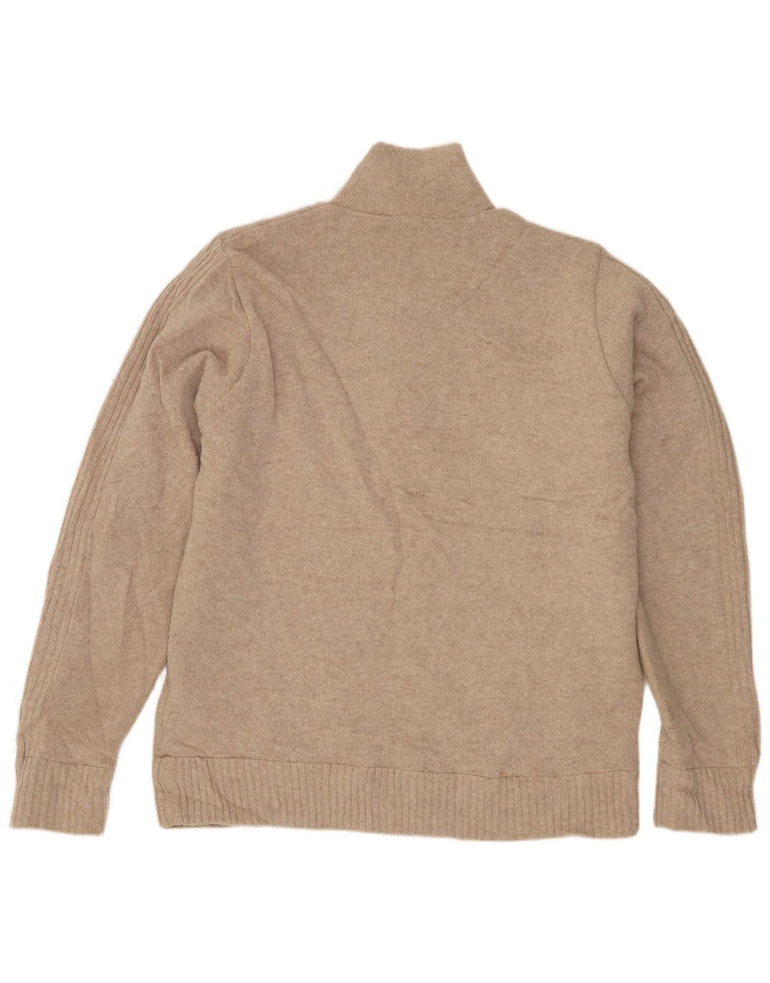 Marks & Spencer Pull bleu Harbor à col zippé pour homme en laine beige