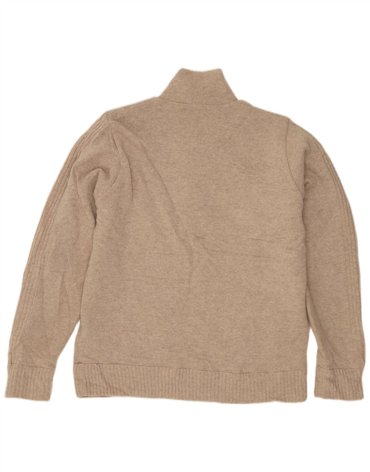Marks & Spencer Pull bleu Harbor à col zippé pour homme en laine beige